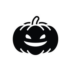 Black solid icon for pumpkin