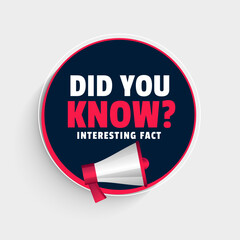 think and ask did you know concept background with megaphone design