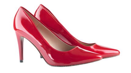 Elegant red stilettos shining for luxury brands that need a modern fashion asset for their campaign