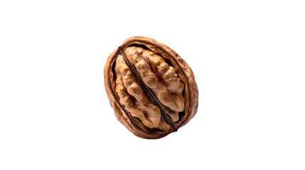 Obraz premium Perfectly cracked walnut half showcasing healthy snack food for culinary or health content