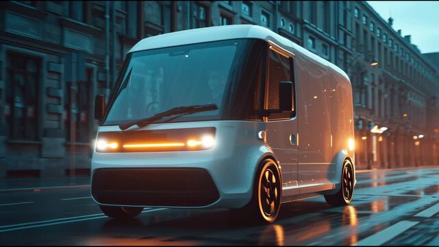 Innovative electric delivery van with modular design for city streets