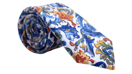 Refined elegance: Silk tie with vibrant floral print for a sophisticated style statement today