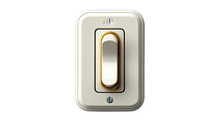 Switch to Illumination: A detailed depiction of a light switch. Its sleek design and simplicity are highlighted in this photorealistic illustration.