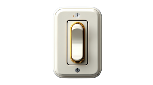 Switch to Illumination: A detailed depiction of a light switch. Its sleek design and simplicity are highlighted in this photorealistic illustration. - Powered by Adobe