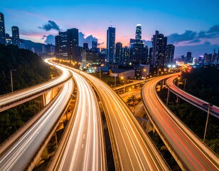 Obraz premium City highway at twilight