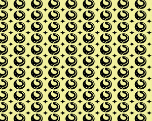 Intricate black and yellow circular pattern