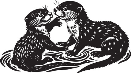 A hand drawn black and white vector illustration of a cute bear for your art and design projects