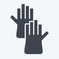 Icon Gloves. related to Plastic Product symbol. glyph style. design editable