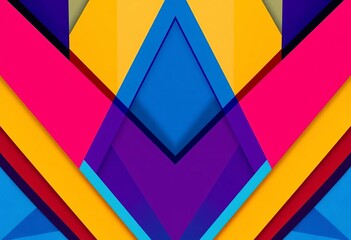 Fototapeta premium Geometric shapes in primary colors, bold lines, layered planes, dynamic asymmetry, digital art, abstract