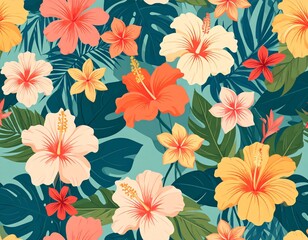 Seamless pattern with flowers
