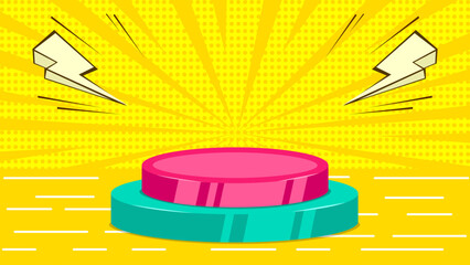 comic background and podium vector