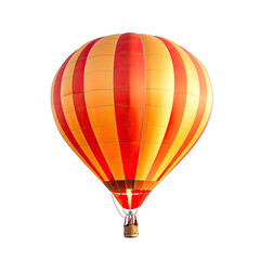Naklejka premium A vibrant orange and red striped hot air balloon
