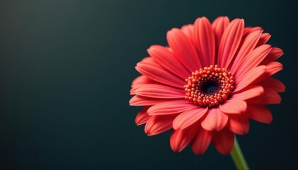 Simple, stylized gerber daisy with bold petals , simple, flower