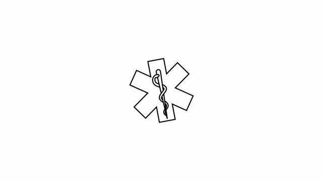 Medical Symbol Animation: Star of Life with Caduceus
