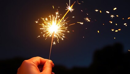 hand with sparkler