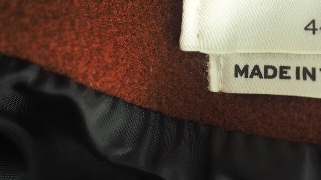 close-up of a clothing label showing made in turkey 