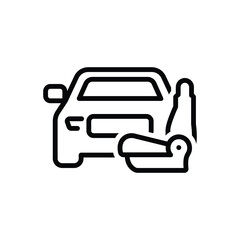 Black line icon for vehicle item