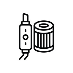 Black line icon for vehicle parts
