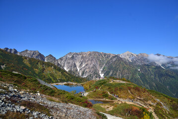 八方池と白馬連峰　秋