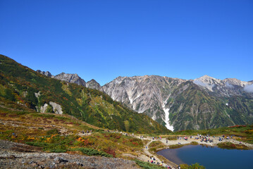 八方池と白馬連峰　秋
