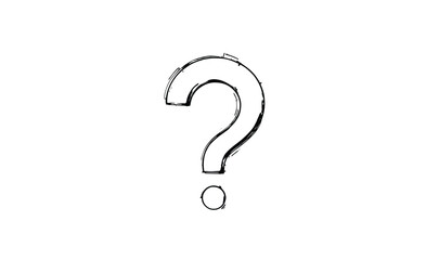 "Minimalist Question Mark Icon – Simple Help and Inquiry Symbol on Pure White