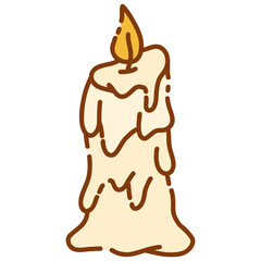 burning white candle vector illustration