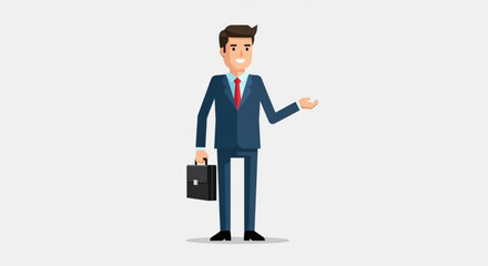 Professional businessman cartoon vector illustration for business presentation and marketing material