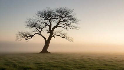 Obraz premium lonely tree in the fog