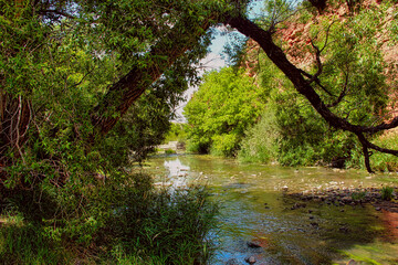 Summer on La Prele Creek at the Ayres Natural Bridge Park in Wyoming.