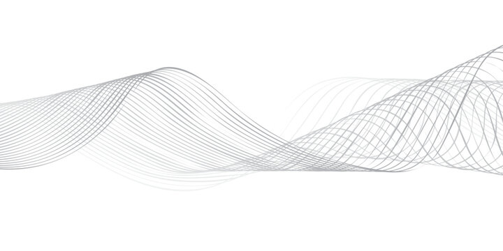 Minimalist Geometric Composition with Flowing Parallel Lines Creating Abstract Monochrome Landscape for Technology and Business Presentation Templates