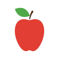 Red apple vector illustration fresh fruit healthy food diet icon isolated graphic