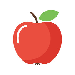 Red apple vector illustration healthy fruit food icon fresh produce isolated graphic