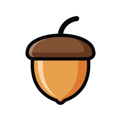 Acorn vector illustration oak nut autumn seed nature food forest element isolated graphic