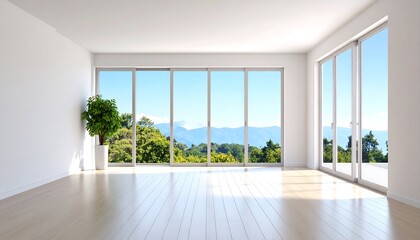 Obraz premium Modern Room with Mountain View, and Sunny.