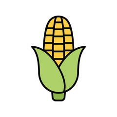 Fresh corn cob illustration sweet vegetable healthy food farm produce summer harvest