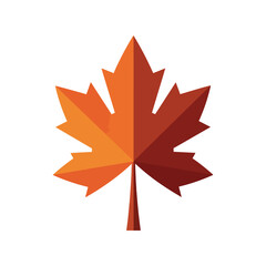 Autumn maple leaf vector illustration fall foliage seasonal nature element orange and red leaf