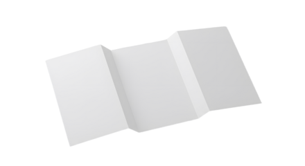 TriFolded White Paper with Angular Creases and Subtle Shadowing angled perspective.