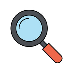 Magnifying glass vector illustration search icon zoom lens exploration tool discovery symbol isolated graphic