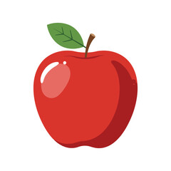 Red apple vector illustration healthy fruit food icon isolated graphic sweet produce