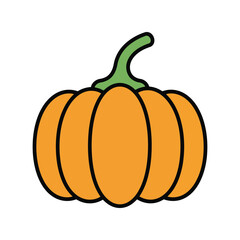 Orange pumpkin illustration autumn harvest vegetable halloween symbol fall season icon healthy food graphic