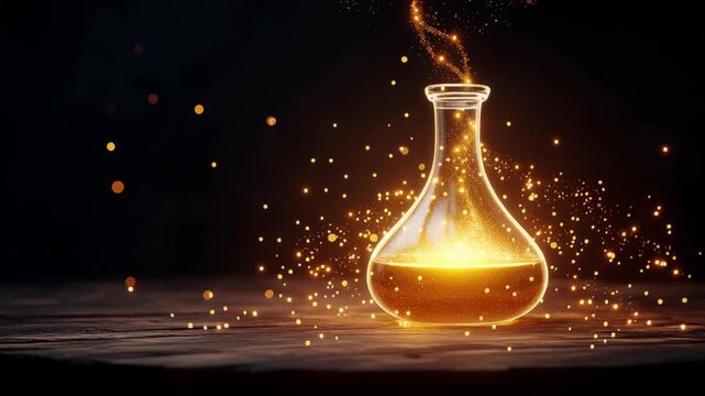 A potion of courage radiating golden light