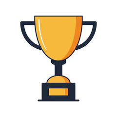 Golden trophy cup vector illustration sports award victory celebration championship prize success symbol isolated eps graphic