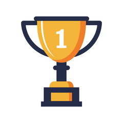 Golden first place trophy illustration champion award victory symbol sports prize