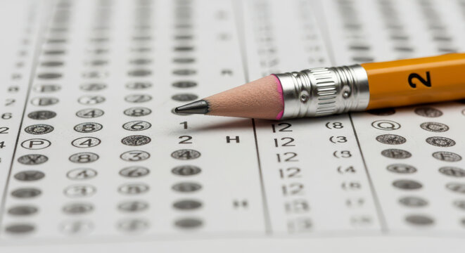 Optical Scan Answer Sheet and Pencil for Standardized Testing