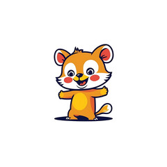 vector of a cartoon cat