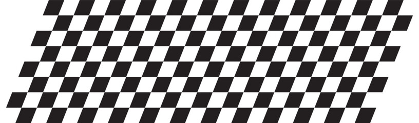 racing flag design with slanted checkered pattern