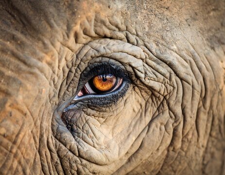 Close-up elephant eye - Powered by Adobe