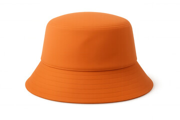 Fototapeta premium Orange bucket hat isolated on transparent background, perfect for summer, fishing, or any outdoor activity