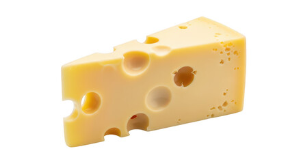 Swiss cheese block isolated on transparent background