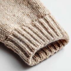 A knitted sleeve of a sweater
